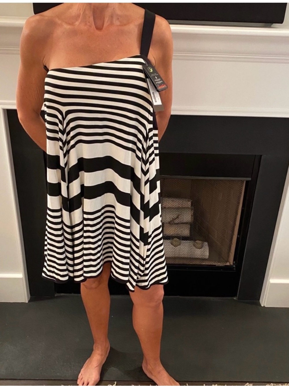 NWT Indies One Shoulder Striped Tunic
